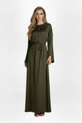 Green dress with belt